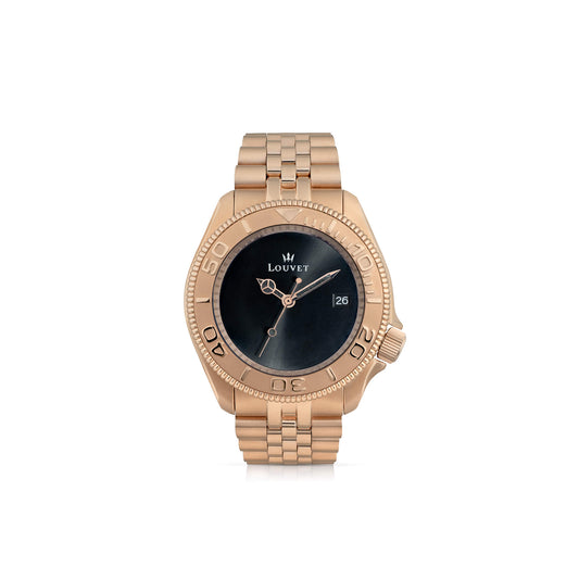 Stylish Louvet rose gold watch for men, perfect for formal and casual occasions